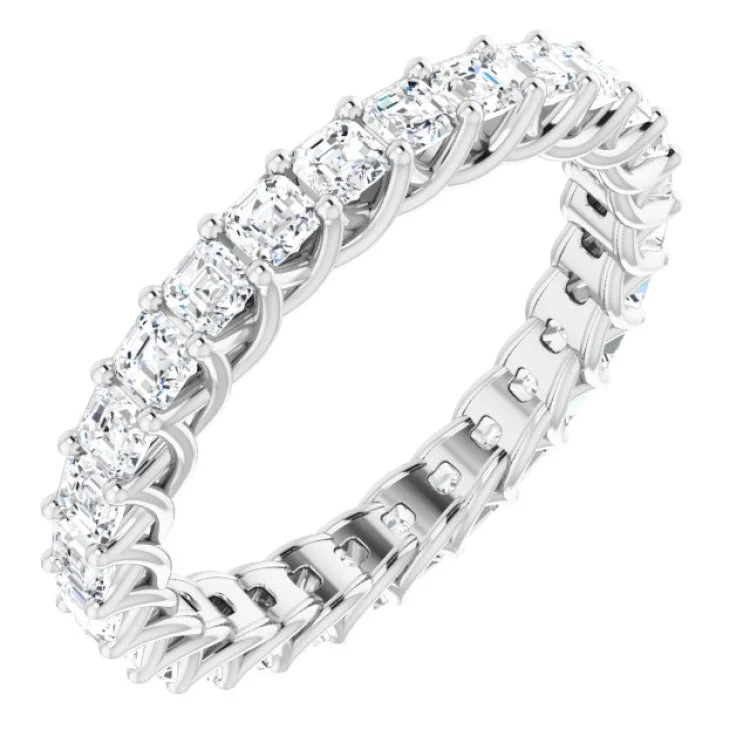 Classic Gold Rings For Elegant Look-14K White 1 1/2 CTW Natural Diamond Eternity Band Size 7