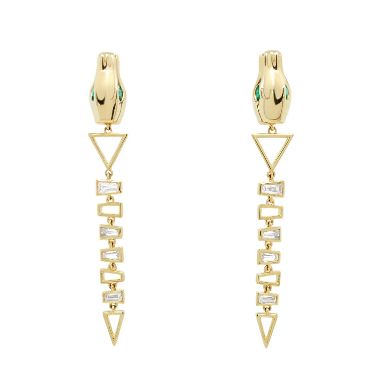 Pearls and Gemstones Earrings-Nile Baguette Earrings