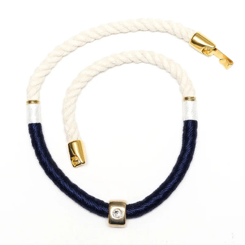 Sparkling Chain Necklace For Special Occasions-Necklace - Belmont - Ivory/Navy/White/Gold