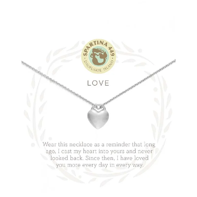 Custom Silver Necklace For Wedding Gifts-Spartina : Sea La Vie Love Necklace in Silver