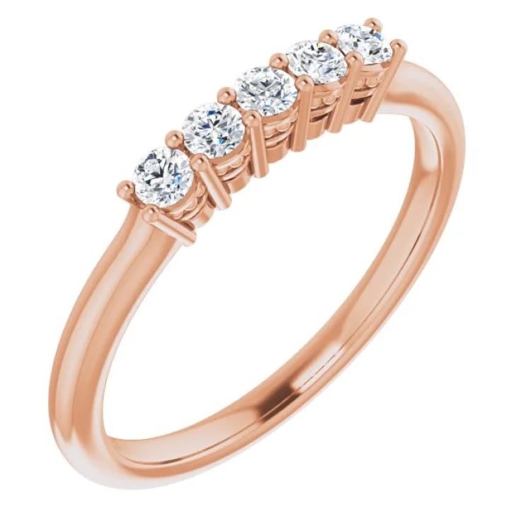 Custom Men’s Rings For Special Occasions-14K Rose 1/4 CTW Natural Diamond Anniversary Band