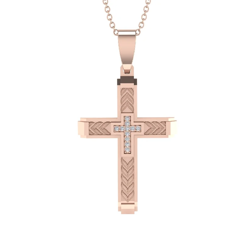 Handmade Name Necklace For Special Gifts-High-Quality Elegant Openwork Diamond Gold Cross Necklace - Jordan No. 2