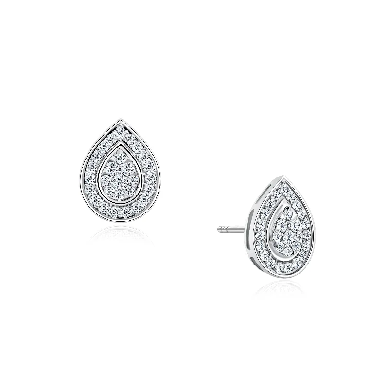 Modern Geometric Earrings-Dazzle Drop Diamond Earrings