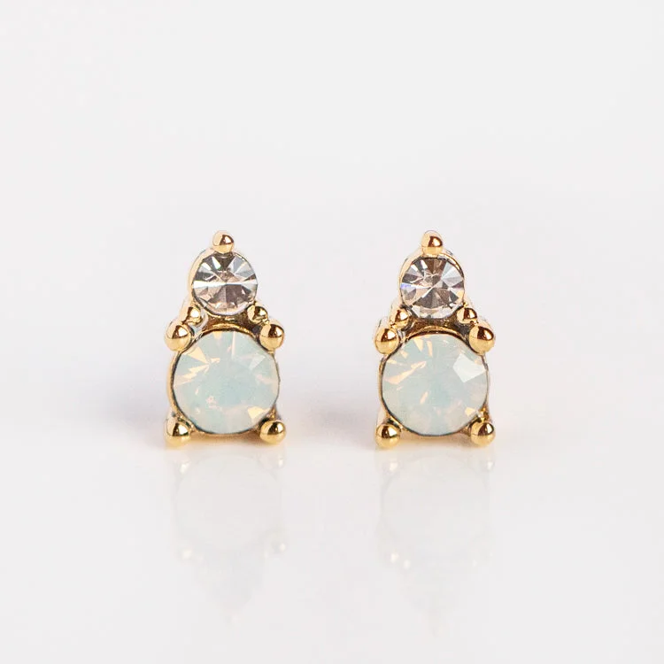 Artistic Hoop Earrings For Women-Dolce Studs in White Opal