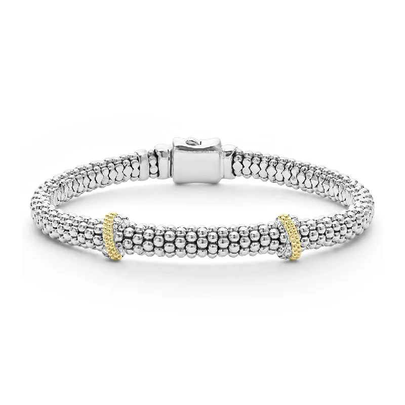 Women’s Trendy Bracelets For Fashion-Double X Caviar Diamond Bracelet