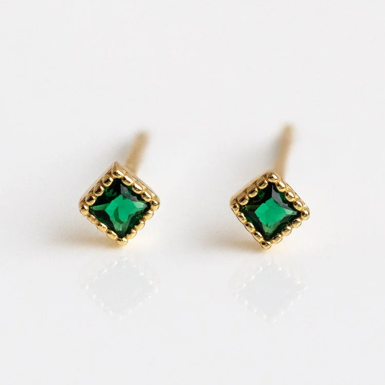 Fancy Earrings For Bridal Showers-Kira Stud Earrings in Jade