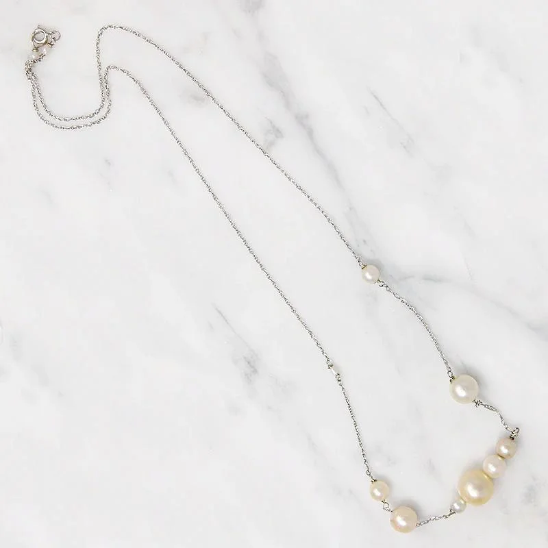 Simple Chain Necklace For Casual Style-Ethereal Pearl Bubble Necklace by brunet