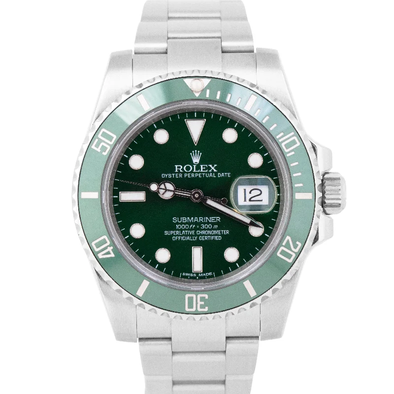 Smart Watches For Men With GPS-MINT PAPERS Rolex Submariner HULK Green Ceramic Steel 40mm 116610 LV BOX