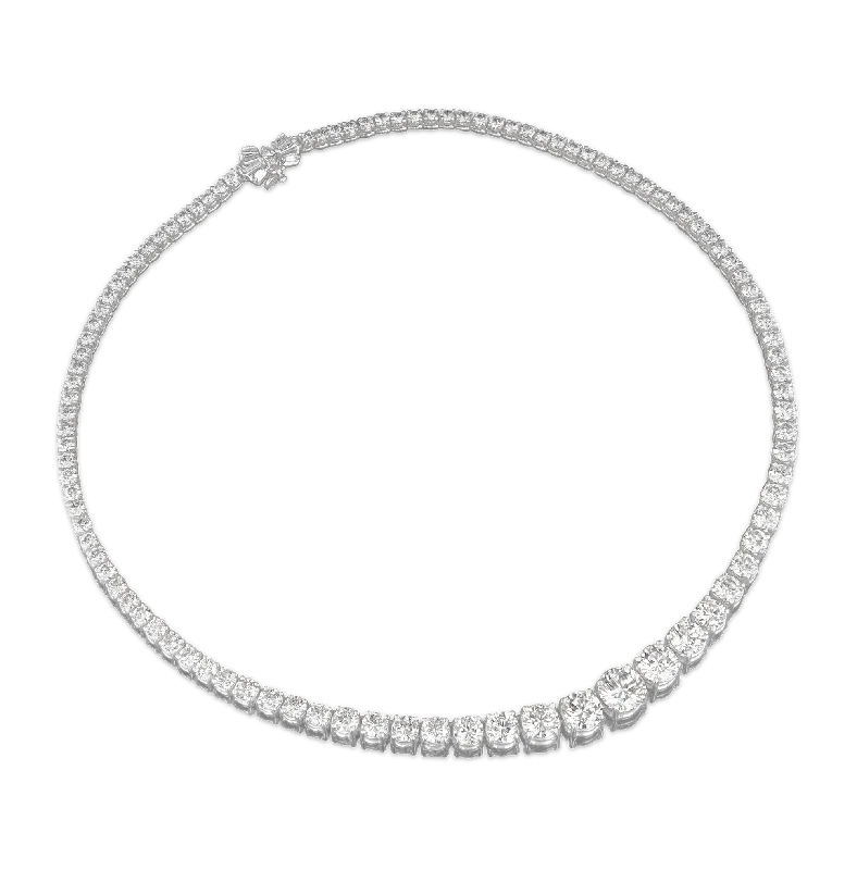 Dainty Pearl Necklace For Elegant Look-Kwiat Graduated Diamond Necklace, 20.97 Carats