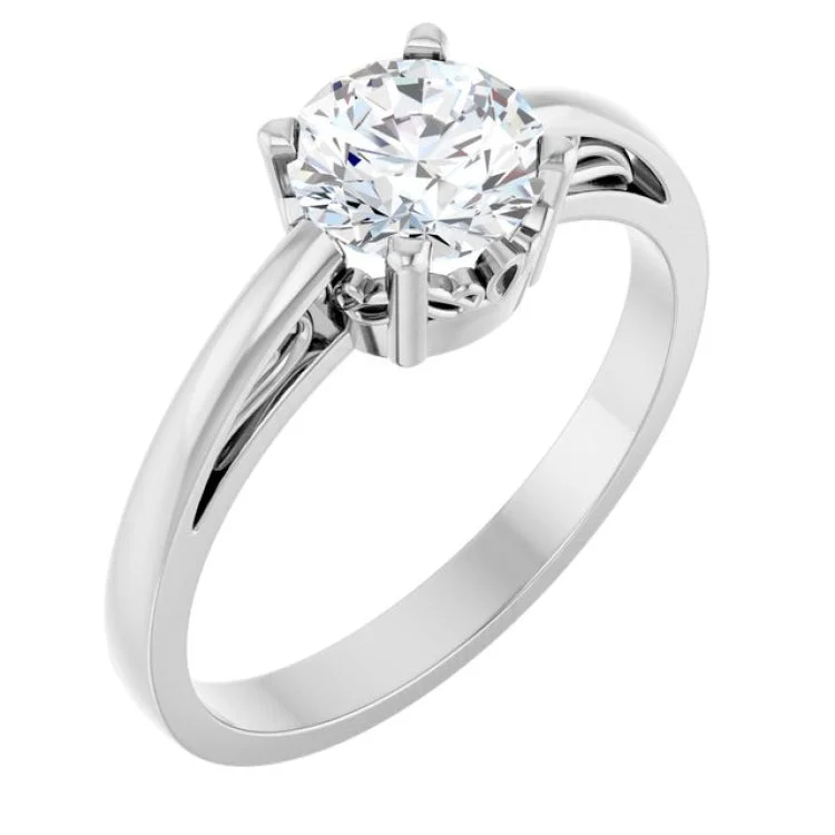 Personalized Gold Engagement Rings For Her-14K White Stuller Lab-Created Moissanite Ring