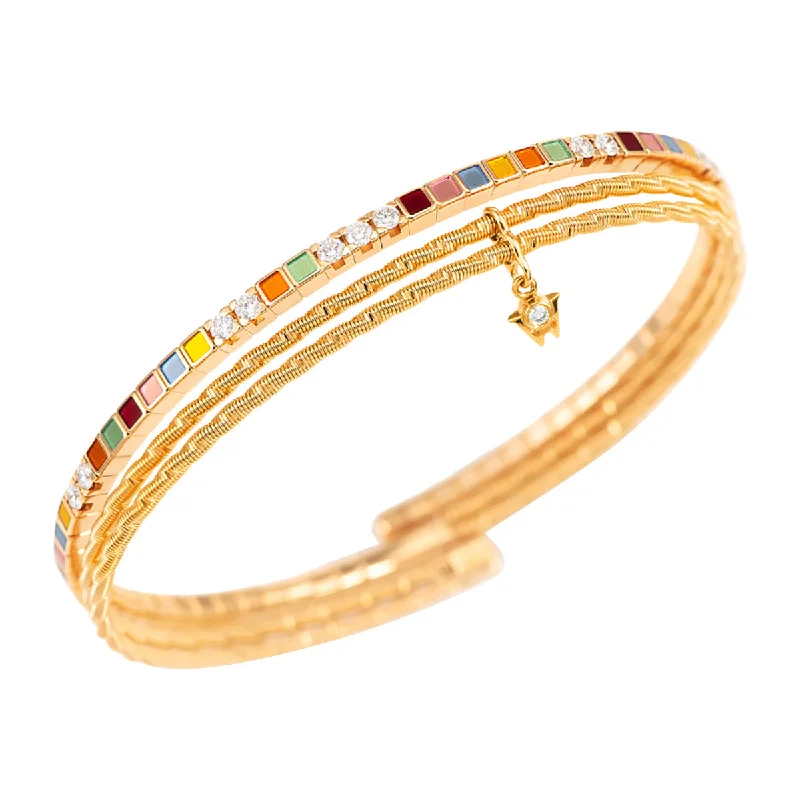 Bohemian Style Bracelets-Embrace Me Golden Rainbow Bracelet