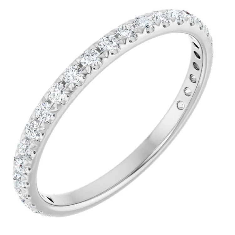 Elegant Gold Engagement Rings For Brides-Platinum 1/3 CTW Lab-Grown Diamond French-Set Anniversary Band