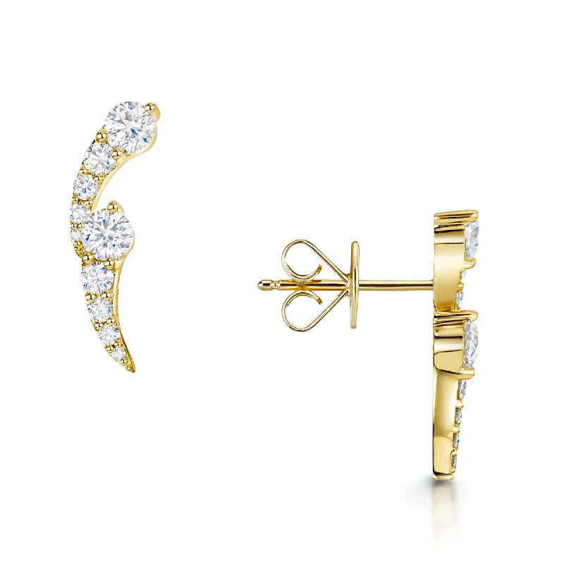 Elegant Drop Earrings For Fashion Lovers-OPEIA Nova Collection 18ct Yellow Gold Round Brilliant Cut Diamond Earrings