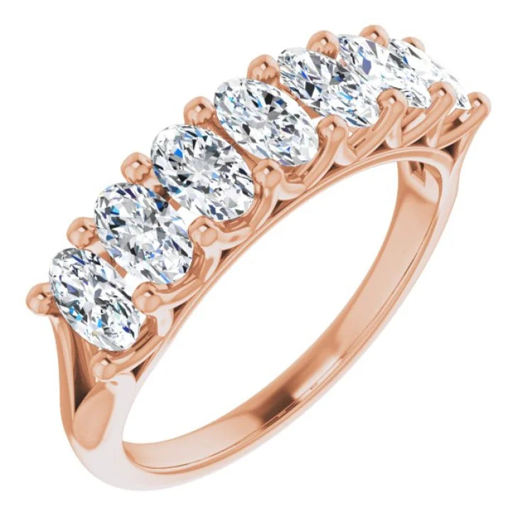 Custom Rose Gold Rings For Bridesmaids-14K Rose 1 3/4 CTW Natural Diamond Anniversary Band