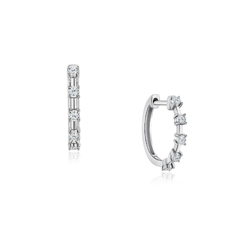 Trendy Earrings For Women Over 30-Minimalist Diamond Hoop Earrings