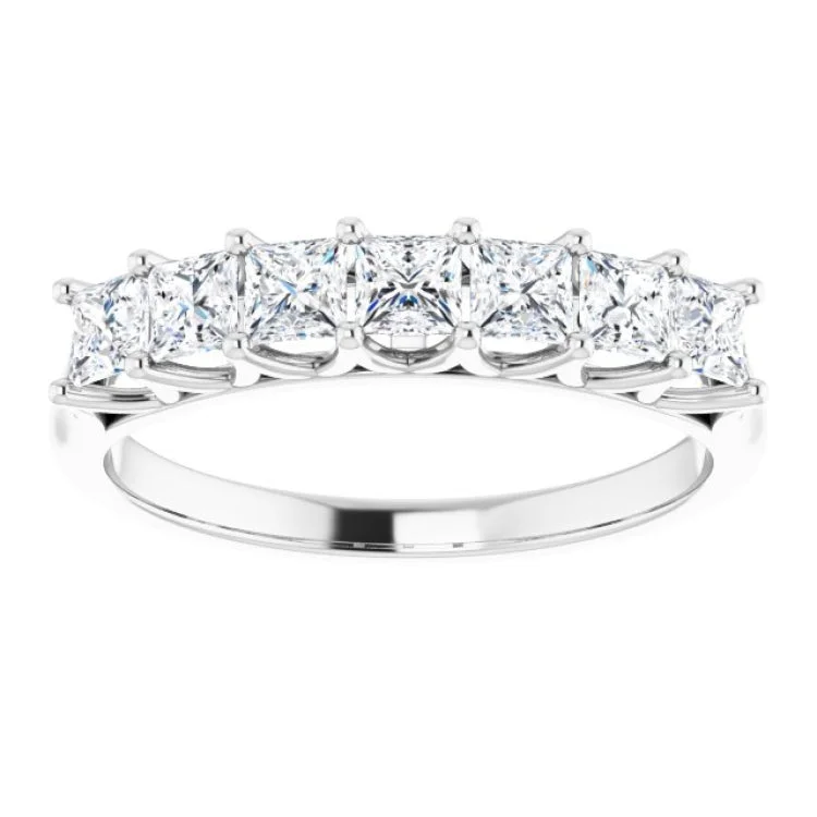 Unique Gemstone Engagement Rings For Bridesmaids-14K White 9/10 CTW Natural Diamond Anniversary Band