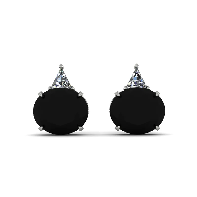 Dangling Pearl Earrings-Hidden Halo Black Diamond Earrings - Rosalie No. 9