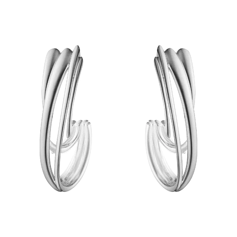 Silver Stud Earrings For Casual Look-Arc Sterling Silver Earrings