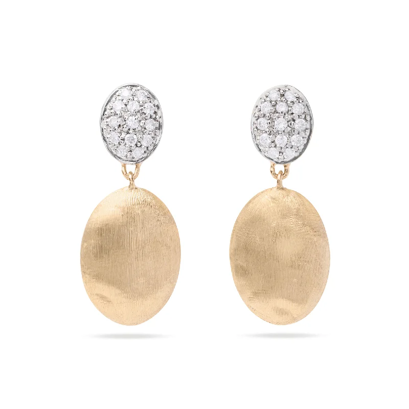 Custom Heart Earrings-Siviglia 18ct Yellow Gold & diamond Drop Earrings