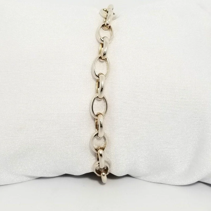 Cool Charm Bracelets For Teens-Silver Bracelet with Big Links