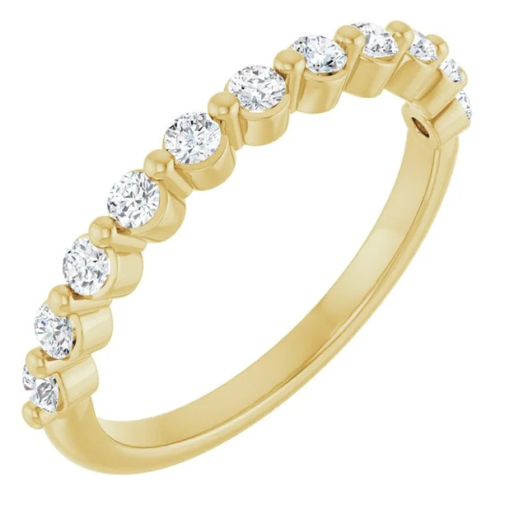 Custom Silver Rings For Engagement-14K Yellow 1/3 CTW Lab-Grown Diamond Anniversary Band