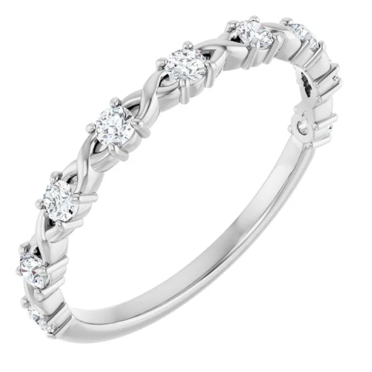 Custom Ring Designs For Wedding Day-14K White 1/4 CTW Lab-Grown Diamond Anniversary Band