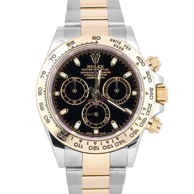 High-End Swiss Watches For Men-2021 PAPERS Rolex Daytona Black Two-Tone 18K Gold Stainless Steel 116503 B+P