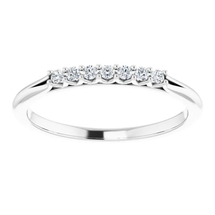 Custom Gold Rings For Anniversary Gifts-Platinum 1/10 CTW Natural Diamond Anniversary Band