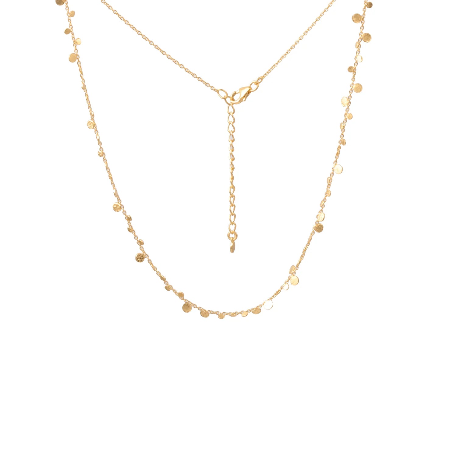 Classic Gold Pendant Necklace For Evening Wear-Adjustable Gold Dot Necklace