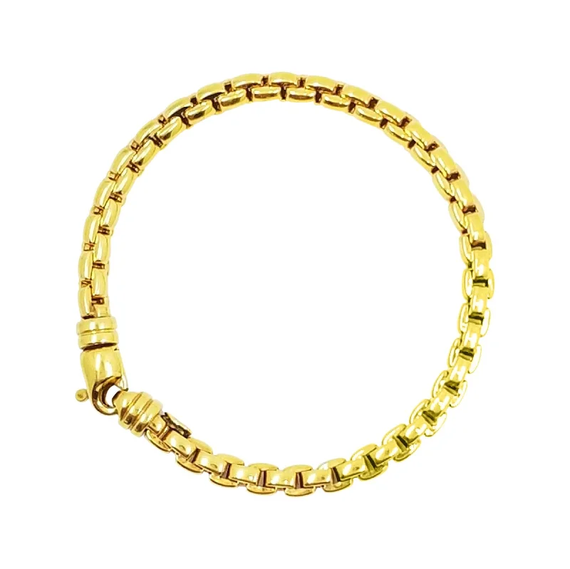 Gold Chain Bracelets-9 kt Yellow Gold Fope Bracelet