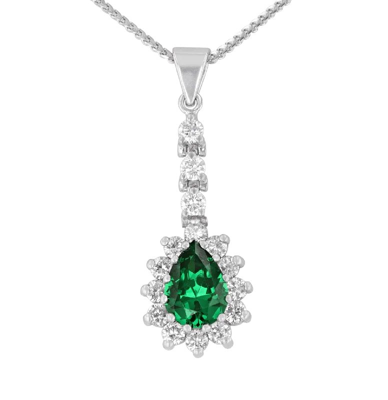 Classic Sapphire Necklace For Weddings-Colombian Emerald Necklace, 1.09 carats