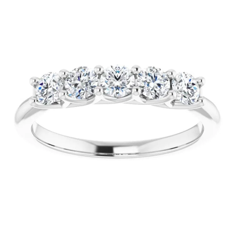 Trendy Minimalist Rings For Fashion Lovers-14K White 5/8 CTW Natural Diamond Anniversary Band