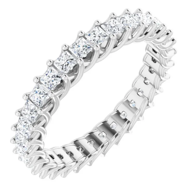 Handmade Gold Rings For Fashionistas-Platinum 1 1/2 CTW Natural Diamond Eternity Band