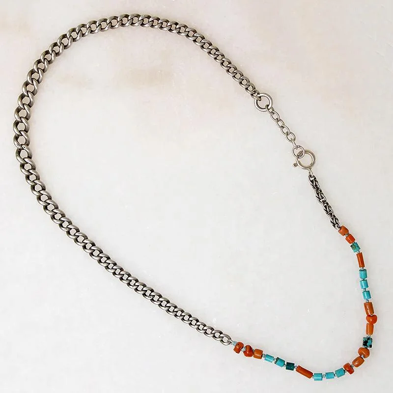 Custom Gemstone Necklace For Anniversary-English Sterling & Colorful Bead Necklace by Ancient Influences