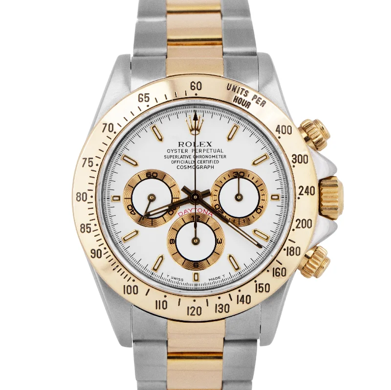 Stylish Analog Watches For Men-Rolex Daytona Cosmograph RSC White 18K Yellow Gold Two-Tone Steel Watch 16523