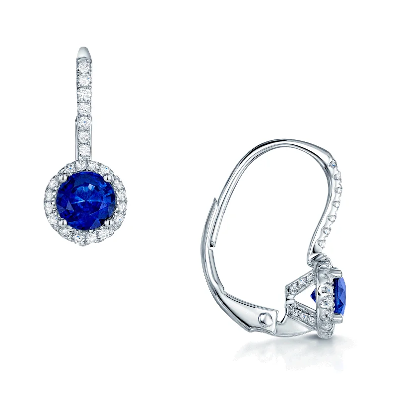 Chunky Hoop Earrings For Bold Look-18ct White Gold Sapphire And Diamond Drop Earrings