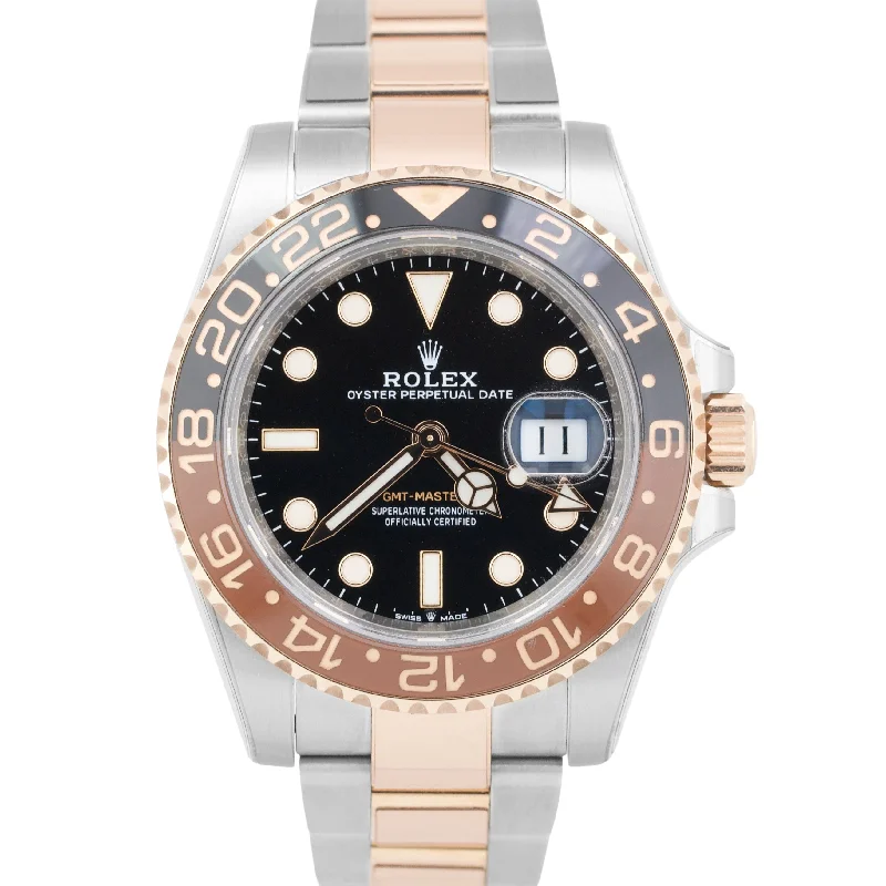 Solar Watches For Outdoor Enthusiasts-NEW PAPERS Rolex GMT-Master II Two-Tone 18K Gold ROOT-BEER 40mm 126711 CHNR BOX