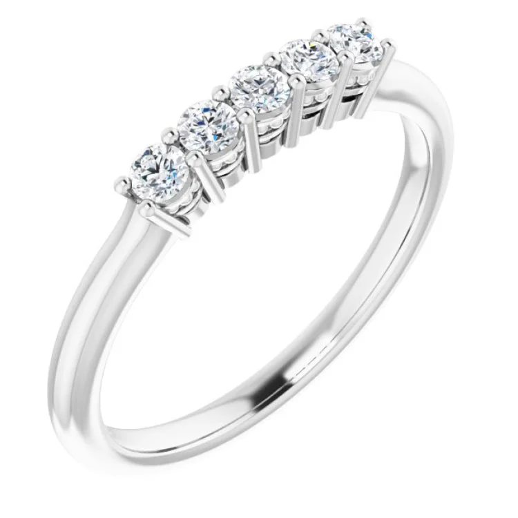 Classic Wedding Rings For Elegant Brides-14K White 1/4 CTW Natural Diamond Anniversary Band