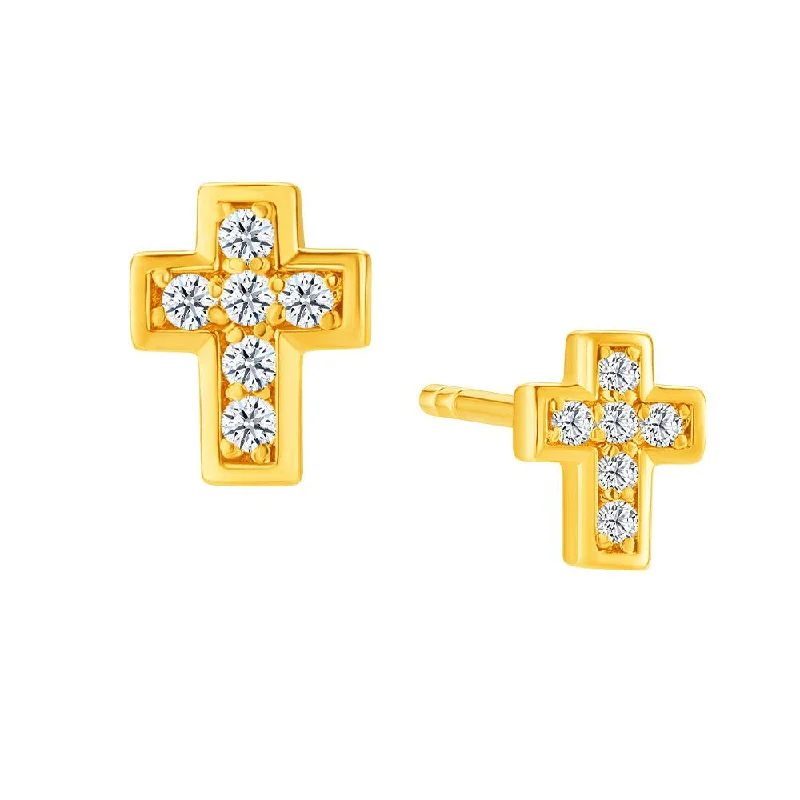 Elegant Long Earrings For Weddings-Moissanite Cross Earrings