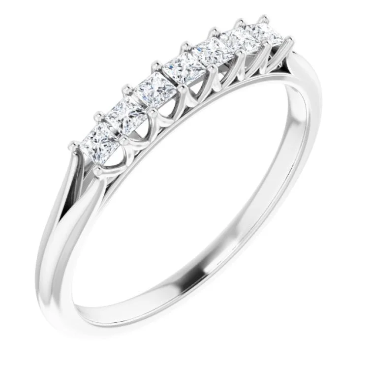 Trendy Stackable Rings For Elegant Style-14K White 1/4 CTW Natural Diamond Anniversary Band