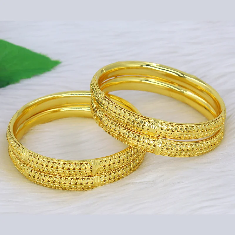 Elegant Custom Wedding Bangles For Grooms-Mahavir Dye Gold Plating Bangles Set