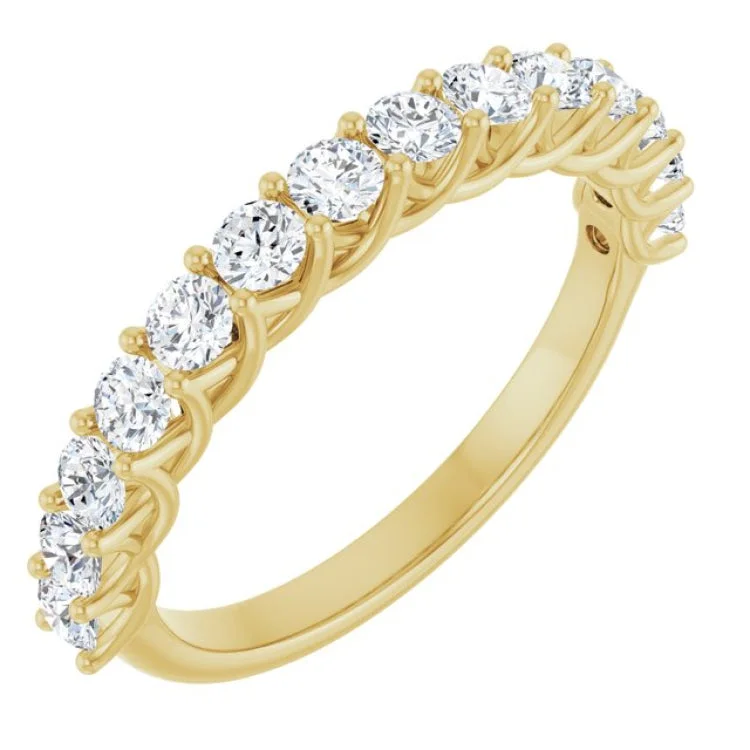 Classic Platinum Rings For Engagement-14K Yellow 7/8 CTW Natural Diamond Anniversary  Band