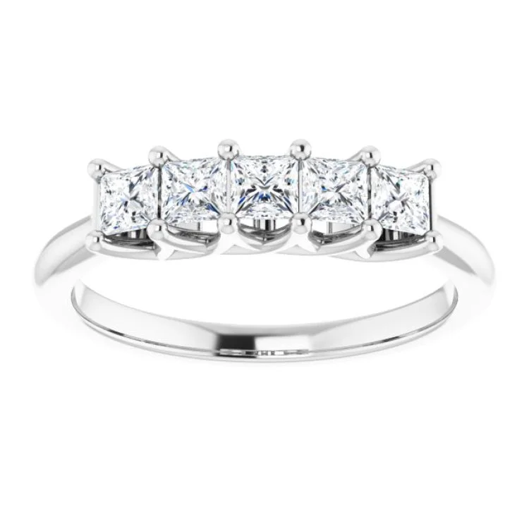 Simple Stackable Rings For Fashion-14K White 5/8 CTW Natural Diamond Anniversary Band