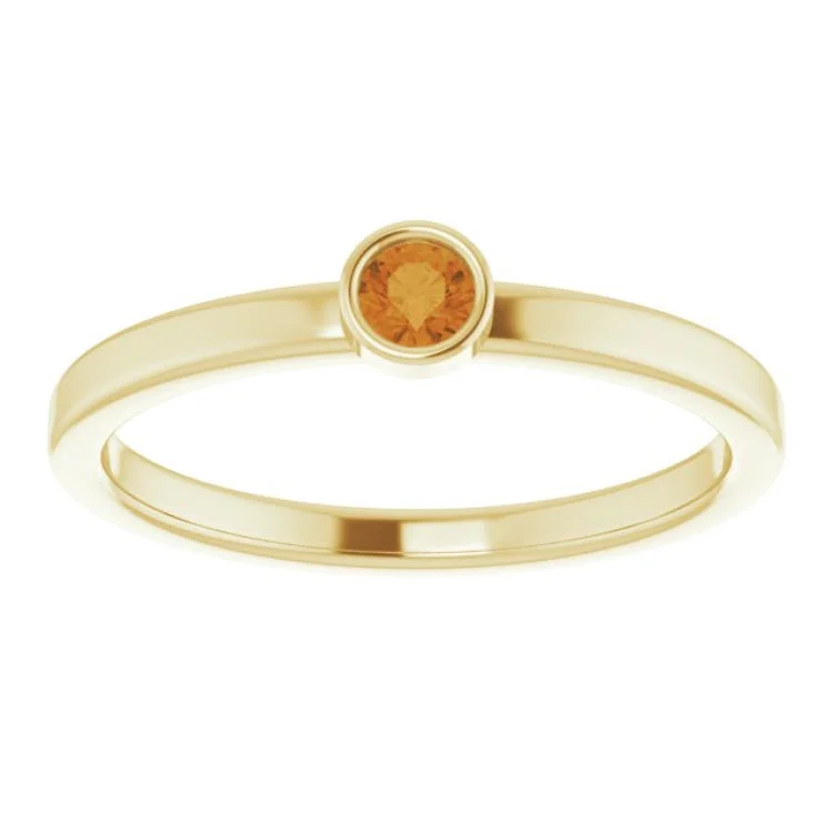 Classic Gold Rings For Bridal Jewelry-14K Yellow 3 mm Natural Citrine Ring