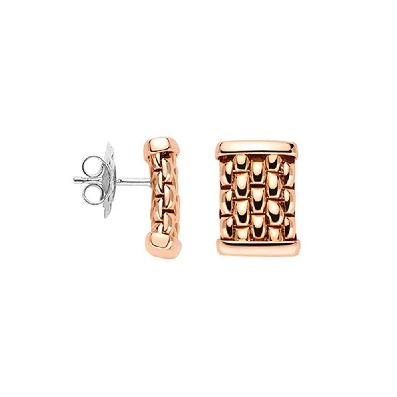 Chunky Earrings For Bold Look-Essentials 18ct Rose Gold Bar Stud Earrings