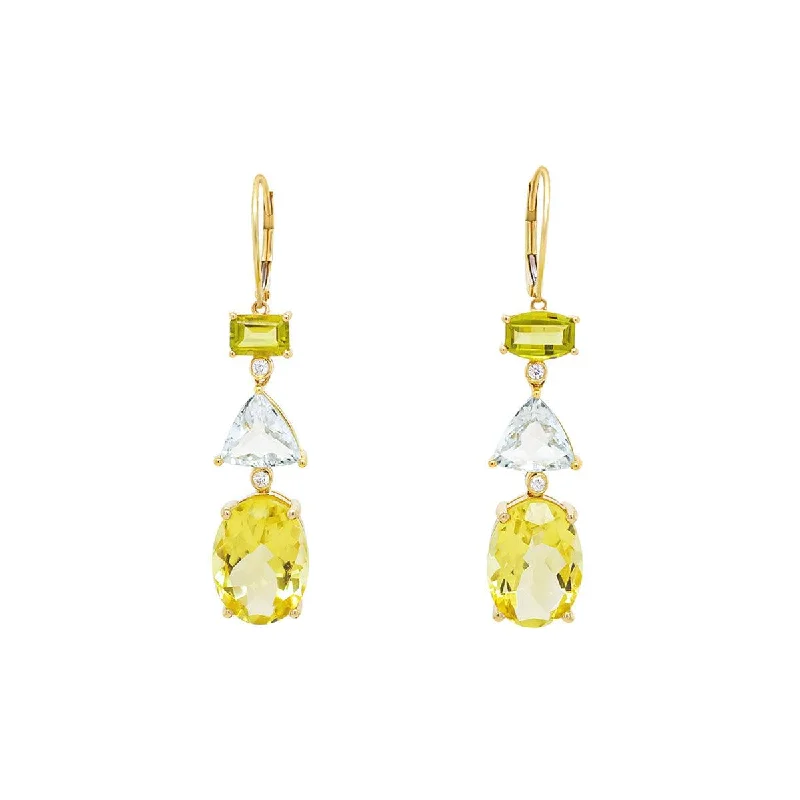 Sparkling Silver Earrings For Women-Citrus Sky Serenity Earrings | 3.20GMS 14.44TCW