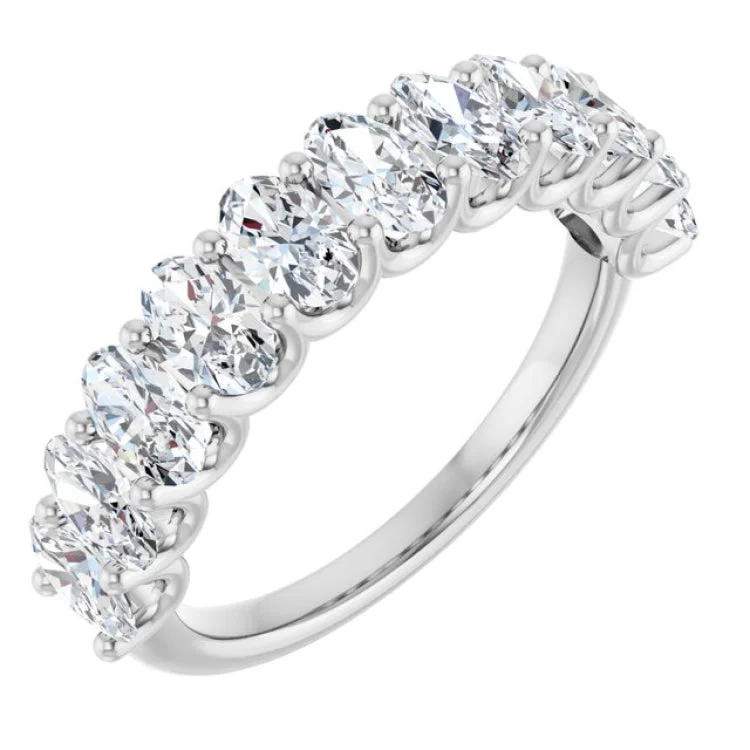 Luxury Wedding Rings For Special Occasions-14K White 2 CTW Lab-Grown Diamond Anniversary Band