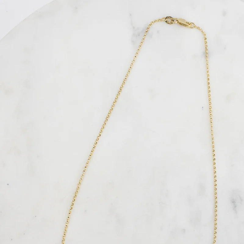 Custom Pendant Necklace For Couples-Estate Collection Necklace 14K Yellow Gold Rolo Chain