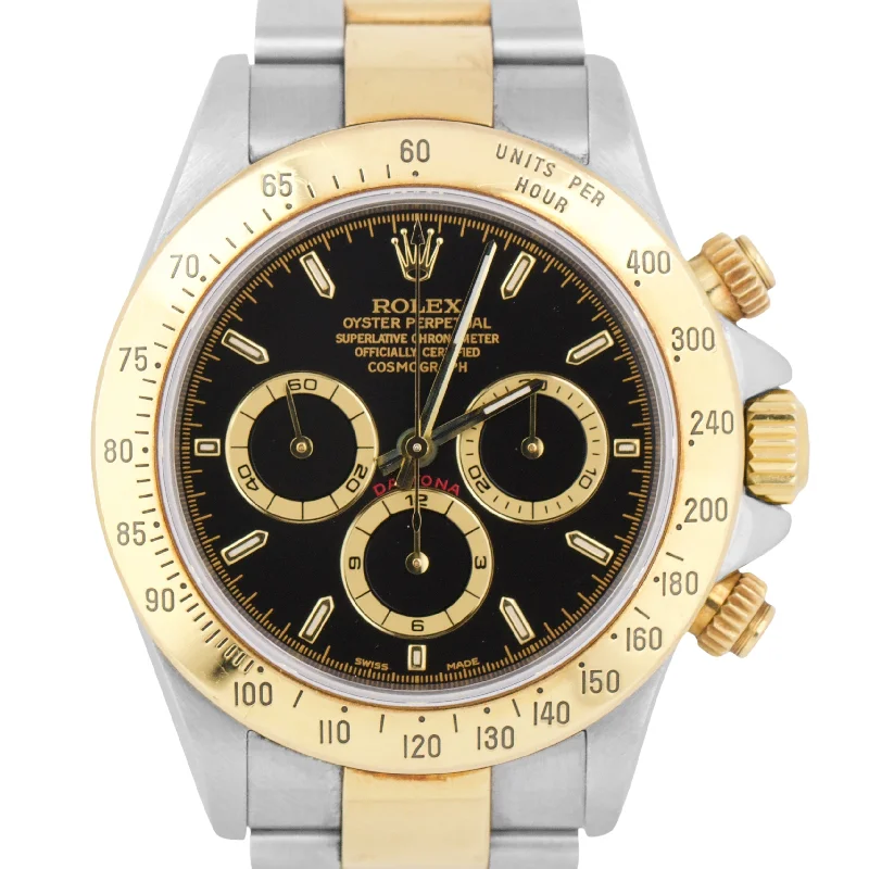 Solar Watches For Environmental Awareness-Rolex Daytona Cosmograph 40mm ZENITH Two-Tone P SERIAL Gold Steel Watch 16523