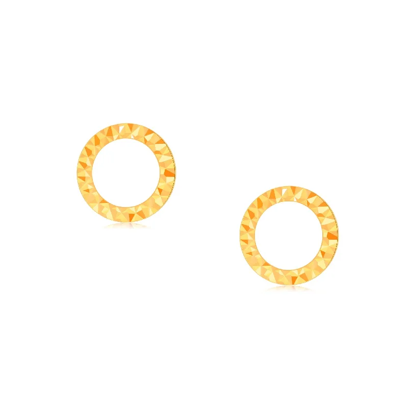 Colorful Hoop Earrings For Party-916 Gold Divine Circle Sparkle Earrings